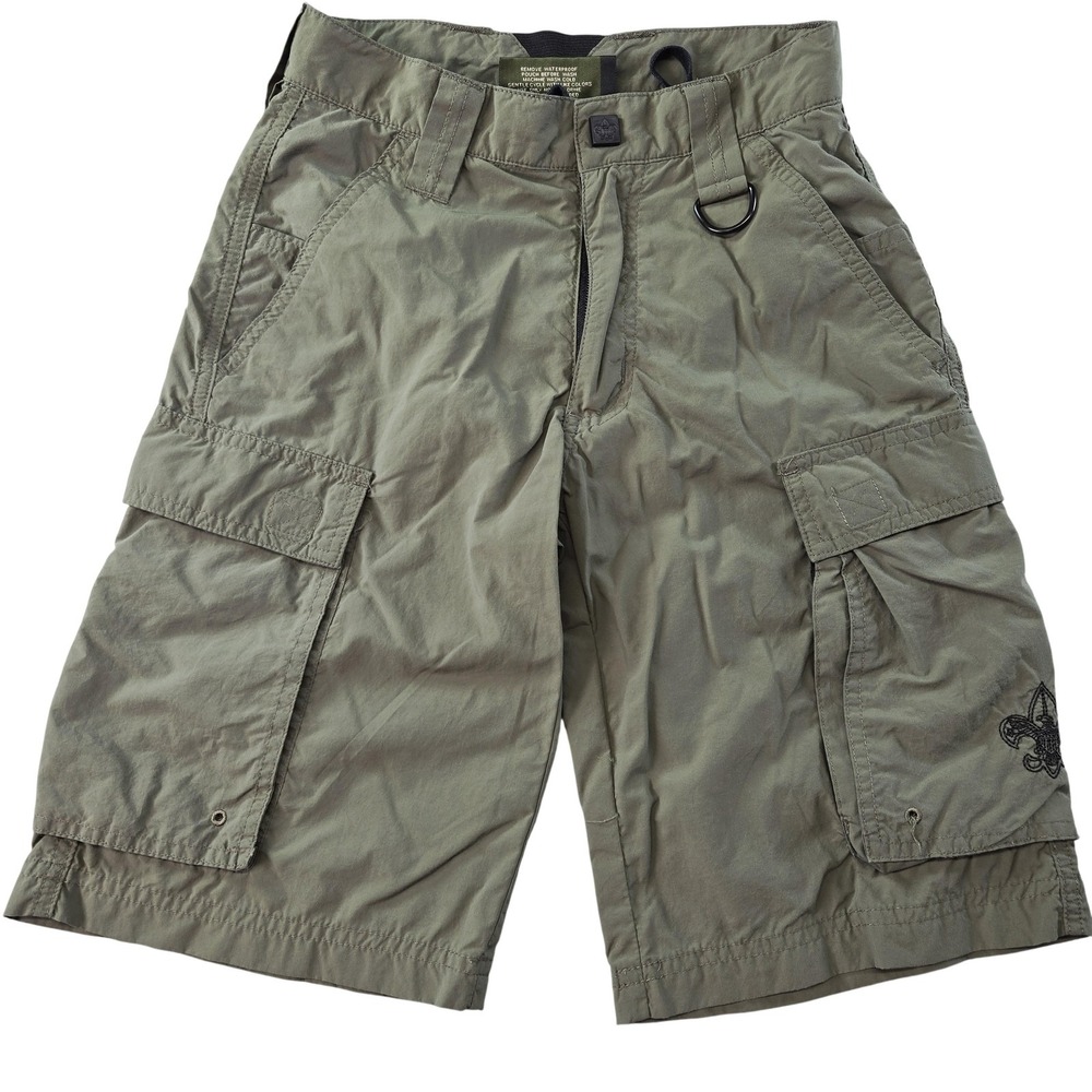 Boy Scouts Of America Shorts Boys M Green Cargo Supplex Nylon 28 Waist 9 Inseam